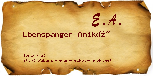 Ebenspanger Anikó névjegykártya